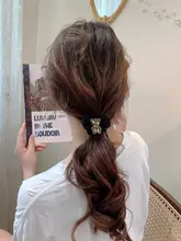 水晶付きベアモチーフチュールヘアゴム【上品・デザイン性】