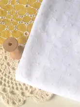 漂白色レース刺繍コットン生地【ブラウス・ドレス・ロリータ風】