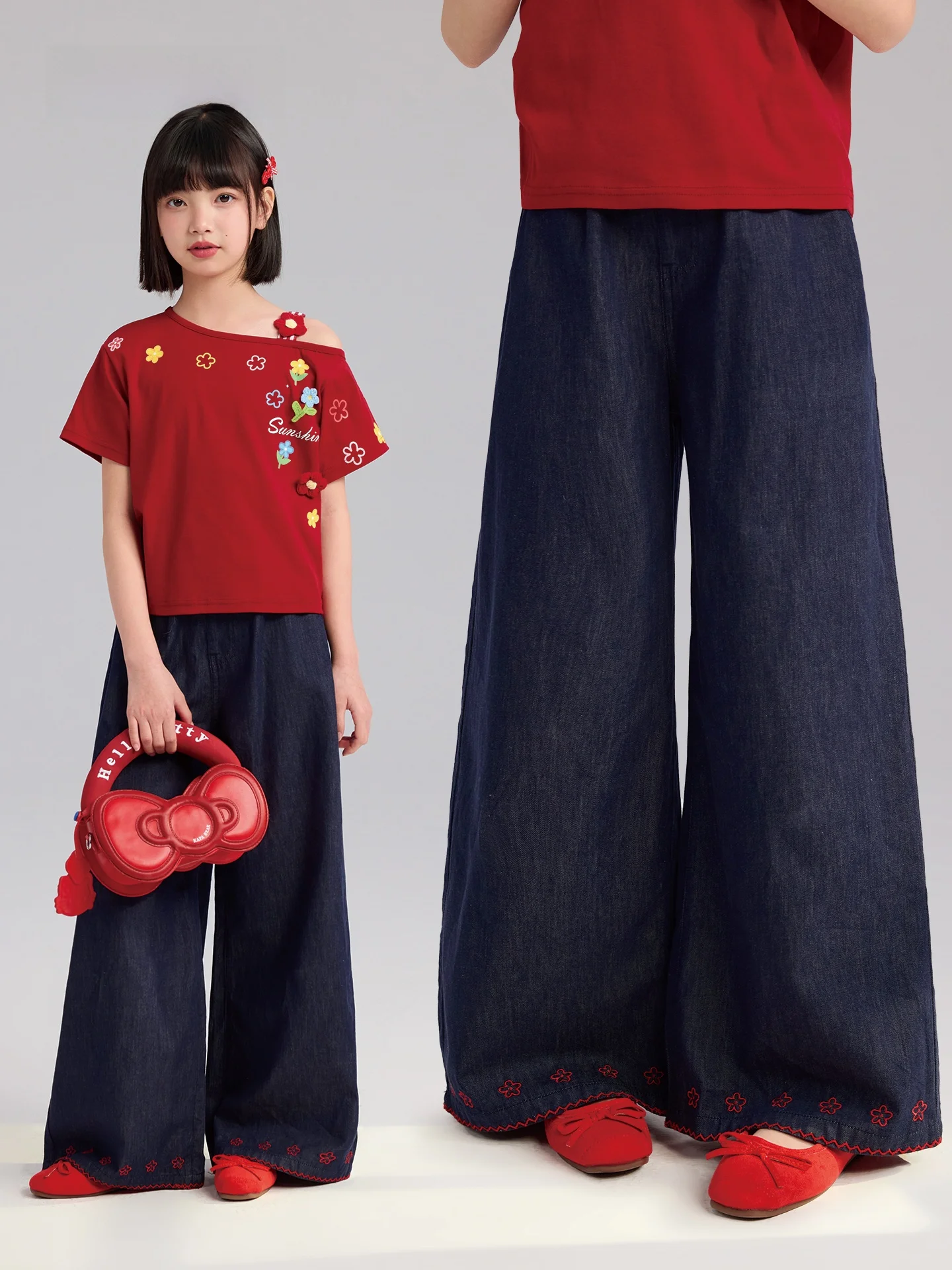 生花刺繍デザイン ジーンズ：夏用女児向けの水洗い加工牛仔パンツの実用性と選定基準