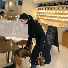 中長丈ウールコート【冬用・厚手・膝下丈・シンプルデザイン】
