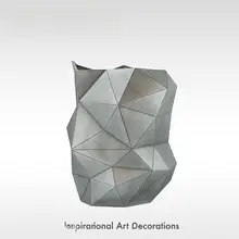 モダンシンプルな黒の三角形デザイン樹脂花瓶【インテリア装飾用】