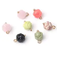二色の蓮花デザイン樹脂ボタン【漢服・装飾用・トップス・カーディガン対応】