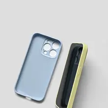 モランディカラーの液状シリコンiPhoneケース【グレー・ピンク・ベビーブルー・薄型・iPhone対応】