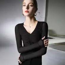 Vネック長袖レースラテンダンス衣装【女性用・スリムデザイン・練習用】