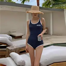 大胆でスタイリッシュなデザイン！女性用ワンピース水着【背中が開いたデザイン・カラーコントラスト】