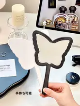 リボンデザインの携帯用化粧鏡【ポケットサイズ・学生向け・かわいい】