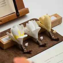 手作りの花デザイン香立て【陶器製・インテリア用・高級感】