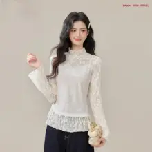 レースタートルネックニットインナー【女性用・小柄サイズ・二重構造】（セットアップ対応）