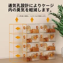 ハムスター用アクリル製おしゃれケージ【透明デザイン・広々とした清掃しやすい構造・防噛仕様】