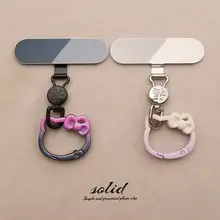 スピニングヘッド付きスマホストラップクリップ【金属製・ステンレス・ミニカードタイプ・固定用パーツ】