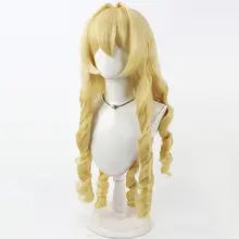金色の螺旋カールコスプレウィッグ【女神・クラウンデザイン】