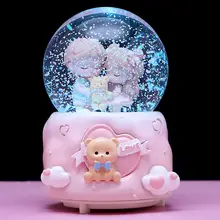 ロマンチックな光る音楽ボックス【クリスタルボール・樹脂製・プレゼント用】