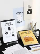 かわいいドゥードゥルデザインのメモ帳【恋人へのメッセージ用・はがせるタイプ】
