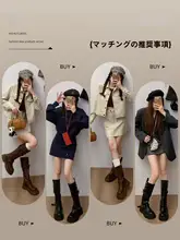 秋の旅行に最適！長筒タイプの牛革製ブーツ【厚底・ブラウン・デザイン性抜群】