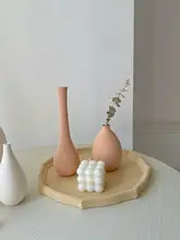 フラワーベース セラミック 北欧風 ヴィンテージ リビング インテリア 造花 ドライフラワー 置物 コンパクト インスタ映え