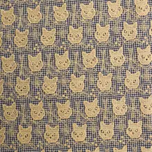 猫刺繍のツイード風生地【秋冬向け・暖色系・ペンケース用】