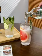超薄型 ガラス水杯【日本風・多用途・海波デザイン】