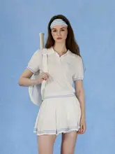 夏季レトロ風 ライセール天絲の軽量通気性スポーツPOLOシャツ【女性用・テニスウェア】