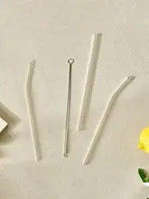 Glasslock 耐熱ガラス製ストロー【再利用可能・カーブ状・透明】