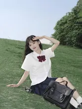 女子用 白シャツ 短袖 夏用【学院風・JK制服・卒業式・クラス服】