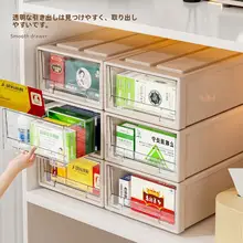 透明薬品整理ボックス【引き出し式・デスク用・家庭用】