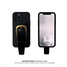 スマホケース iPhone18ProMax iPhone17ProMax iPhone16シリーズ対応 ブラック ベジタブルタンニンなめし 牛革 リストストラップ付き ソフトケース 上品