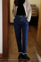 ジーンズ 女性 秋季 ヴィンテージ オリジナルデザイン ハイウエスト ペアシェイプ スリム ストレートパンツ
