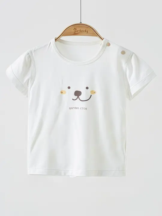 赤ちゃん用 半袖Tシャツ【薄手・モダール素材・クマ柄・涼感】