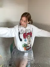 赤いアビーガールのコットン長袖Tシャツ【泥塑スタイル】