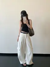 ワイドパンツ レディース カーゴ 立体パッチワーク ヒップアップ 着痩せ ポケット 美シルエット