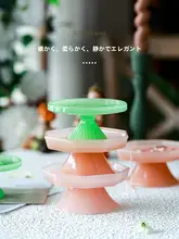 ケーキスタンド 脚付き ガラス 丸型 デザートプレート スイーツ ディスプレイ 上品 無地 アクセサリー収納