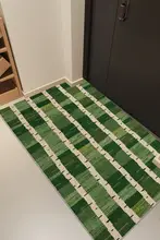 緑色のアンティーク風玄関マット【防滑・耐汚れ・カット可能】