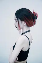 シャンパークリップ ヘアアクセサリー ハンドメイド プラスチック メタル ブラック ダーク系