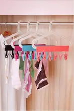 折りたたみ式携帯布製ハンガー【旅行用・浴室用・服用クリップ付き】
