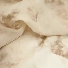 侘寂風の薄手透け感ある杏色水墨染めの天絲涤麻布料【漢服用】【生地】