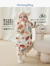 赤ちゃん用羽绒服【冬用・フード付き・防寒・連体型】