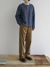 カーキブラウン コーデュロイ ウエストゴムストレートパンツ