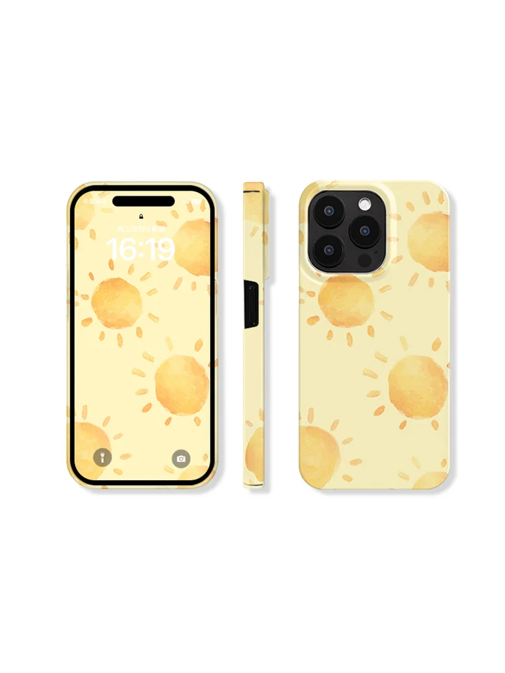 スマホケース iPhone対応 Android対応 太陽 シンプル オレンジ TPU
