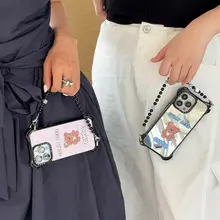 可愛いデザインのマグネット式スマホケース【ストラップ付き・iPhone用・高級感】