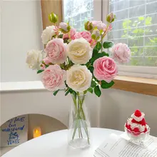 リアルなバラ 花束 リビング 食卓 装飾 プラスチック