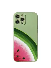 スマホケース iPhone対応 16 15 14 13 12 11 XS Max XR スイカ柄 ソフト TPU フルカバー シンプル おしゃれ 夏 リゾート