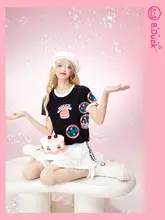 バンダックデザインの短袖Tシャツ【夏用・カジュアル・イエロー・若々しい雰囲気】