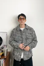 チェック柄のダウンジャケット【フロントボタン・シャツカラー・白鹅绒・大きいサイズ】