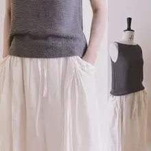 穴あけ不要のリネン素材DIY夏用ノースリーブトップス【細肩ストラップ・編み物キット】