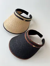 空頂ヘアバンドキャップ レディース 夏 きめ細かな麦わら編み 高級 日除け 防晒 風格のある麦わら帽子