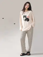 純綿の女性用パジャマ【冬用・快適な肌触り・ルームウェア】