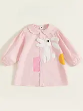 子供用 夏用かわいいカートゥーンウサギシャツドレス【ゆったりしたデザイン・純綿・Aライン】