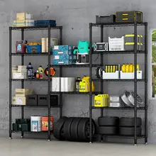 多層収納可能な鉄製車庫用収納ラック【キッチン・工業用・重型】