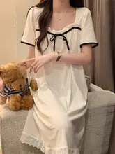 胸パッド付き 夏用 レディースコットン半袖ナイトドレス【アプリコットカラー・カジュアルホームウェア】