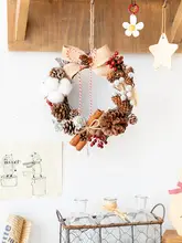 リース 壁掛け オーナメント 松ぼっくり アメリカン風 ウォールアート クリスマス 階段 ドアプレート インテリア